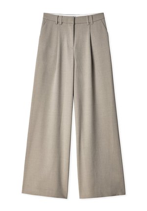 NA-KD MID WAIST WIDE LEG - Pantalon classique - taupe