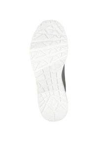 Sneakerzool met een gestructureerd wit rubberoppervlak, met een geometrisch patroon voor grip en een zwarte bovenrand.