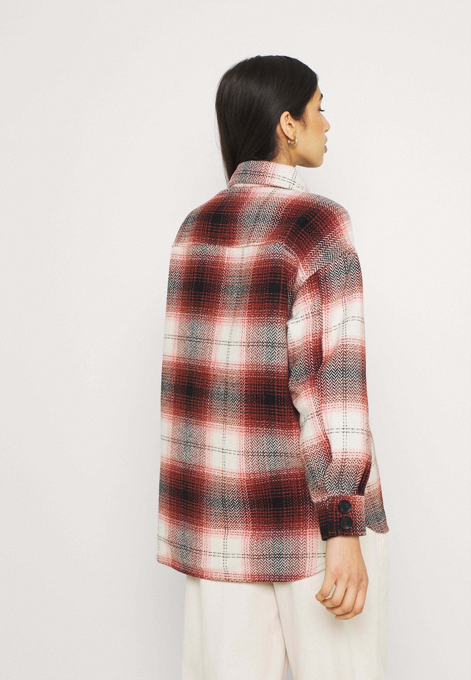 checkered shirt with jacket