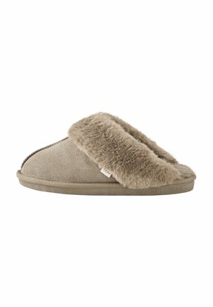 Next REGULAR FIT - FAUX FUR LINED SUEDE MULE SLIPPERS - Pantuflas - grey brown