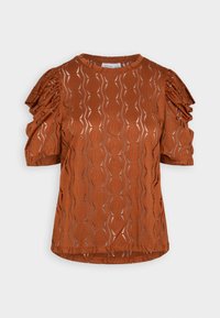 VIFLORA - T-shirt imprimé - caramel café