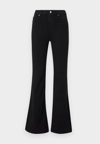 ONLHELLA LIFE HIGH WAIST RETRO - Calças de ganga à boca de sino - black denim