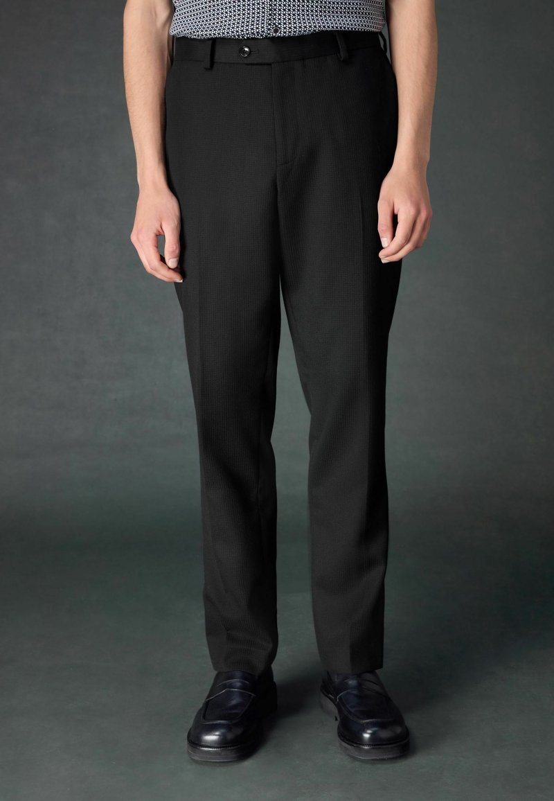 Next TEXTURED STRIPE - REGULAR FIT - Bukser - black