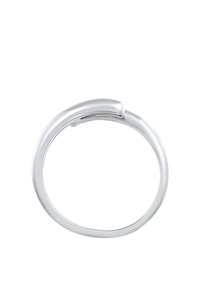 Stilvoller Silberring mit einem glatten, polierten Band und einer subtilen Kurve sowie abgerundetem oberen Ende, das ein minimalistisches Design schafft.