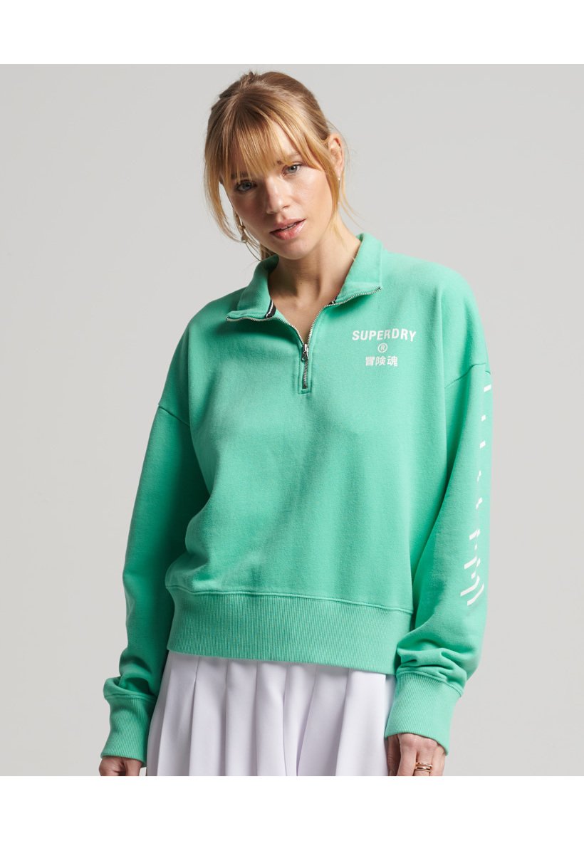HALF ZIP - Sweatshirt - hot mint 