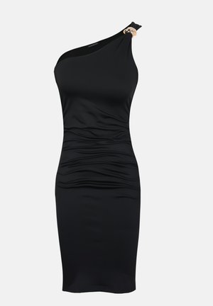 Even&Odd, ONE SHOULDER MINI - Egyenes szabású ruha - black