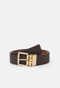 LOGO REVERSIBLE BELT - Cinturón - brown/chocolate/gold-coloured