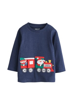 Next REGULAR FIT - CHRISTMAS - Ilgarankovis viršutinės dalies drabužis - navy santa train appliqué