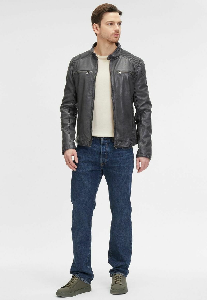 Gipsy by Mauritius DERRAN Lederjacke anthracite/anthrazit