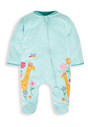 JoJo Maman Bébé GIRAFFE APPLIQUE ZIP - Overal na spanie - duck egg