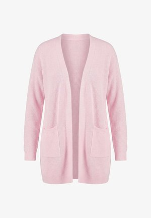 Ulla Popken, STRICKJACKE, RIPPSTRICK, OFFENE FORM, LANGARM - Strickjacke - soft pink