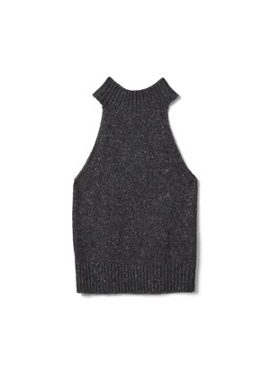 Stefanel, SLEEVELESS TOP WITH HIGH NECK, REGULAR FIT. - Top - dark grey