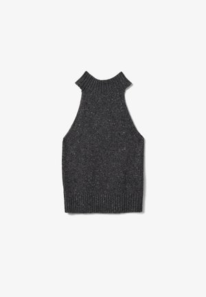 Stefanel, SLEEVELESS TOP WITH HIGH NECK, REGULAR FIT. - Top - dark grey