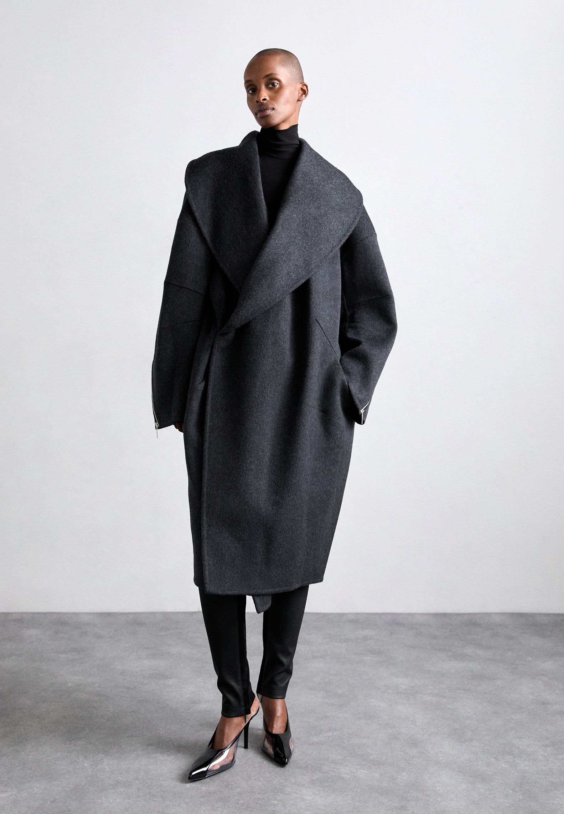 Helmut Lang APEX COCOON - Classic coat - dark charcoal 