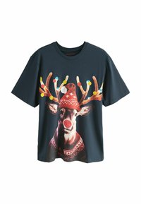 Unselected, navy blue reindeer
