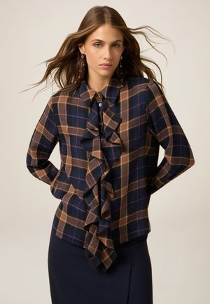 IN FLANELLA CON VOLANT - Blusa - blu