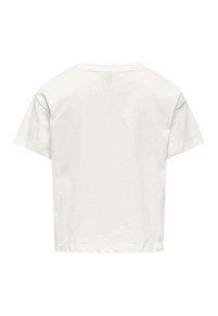 T-shirt en coton blanc, à manches courtes, coupe décontractée, col rond, texture lisse, design uni sans motifs ni accents visibles.
