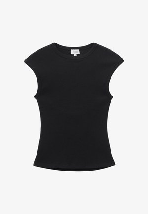 & OTHER STORIES, & OTHER STORIES OPEN-BACK RIBBED TOP - T-Shirt basic - black