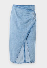 PLEATED SKIRT - Jeansrock - navy