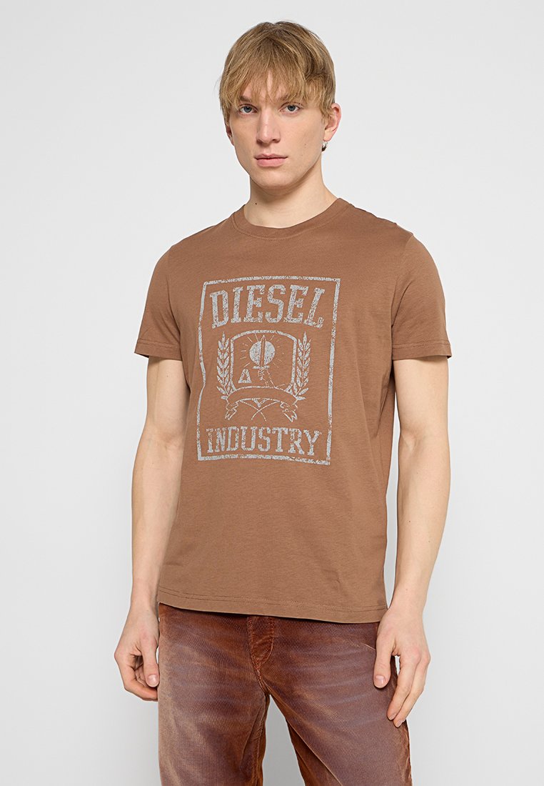 Diesel T-shirt print bruin