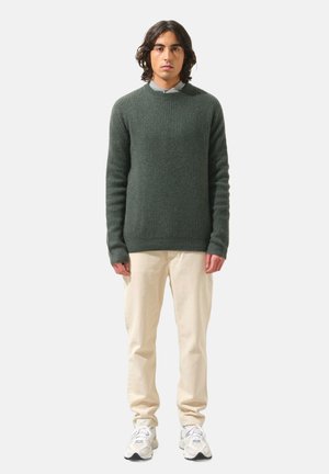 AKSEL ROUND NECK THREAD - Trui - mottled khaki