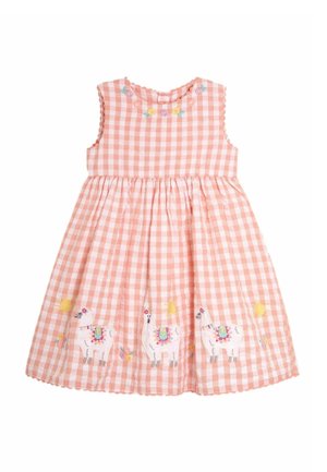 JoJo Maman Bébé REGULAR FIT - APPLIQUÉ GINGHAM SUMMER - Vestido camisero - coral pink llama