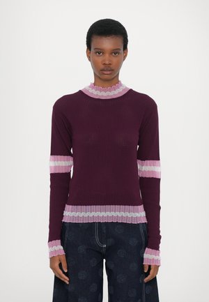 Henrik Vibskov AJOUR TURTLENECK - Striktrøje - bordeaux ajour