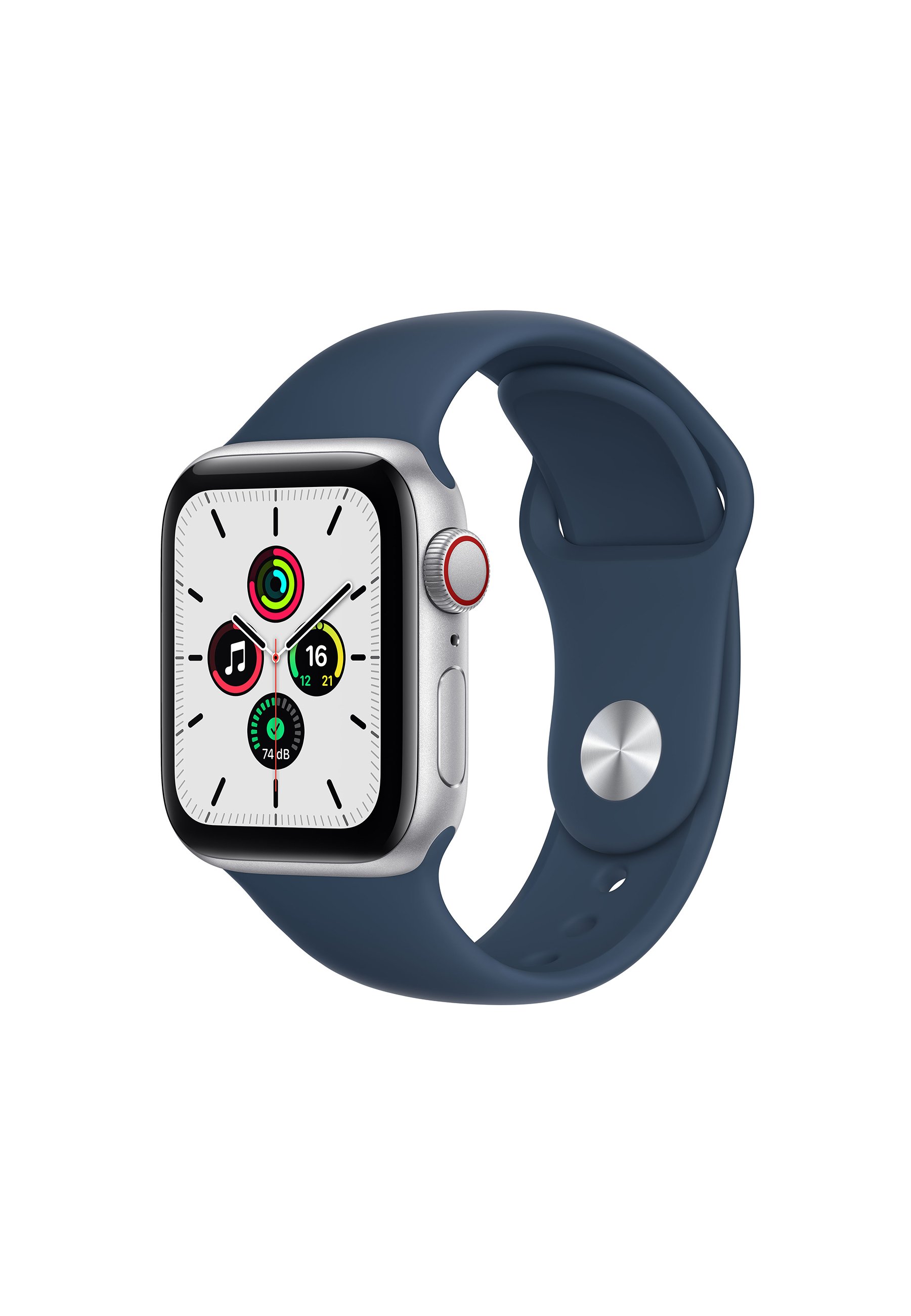 Apple APPLE WATCH SE 40MM (GPS + CELLULAR) - Smartwatch - silver aluminium  case with abyss blue sport band/silver-coloured - Zalando.de