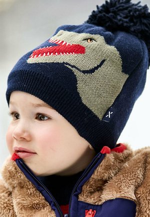 maximo, MAXIMO STRICK-MÜTZE KIDS BOY-MÜTZE DINO VOLLFUTTER - Beanie - navy
