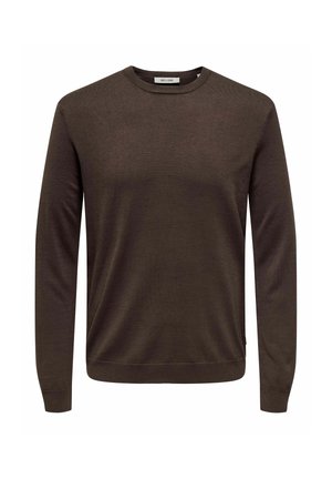Only & Sons, ONSWYLER LIFE CREW - Maglione - coffee bean