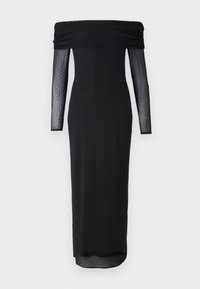 Off-The-Shoulder Rhinestone Maxi Dress - Alkalmi viselet - black