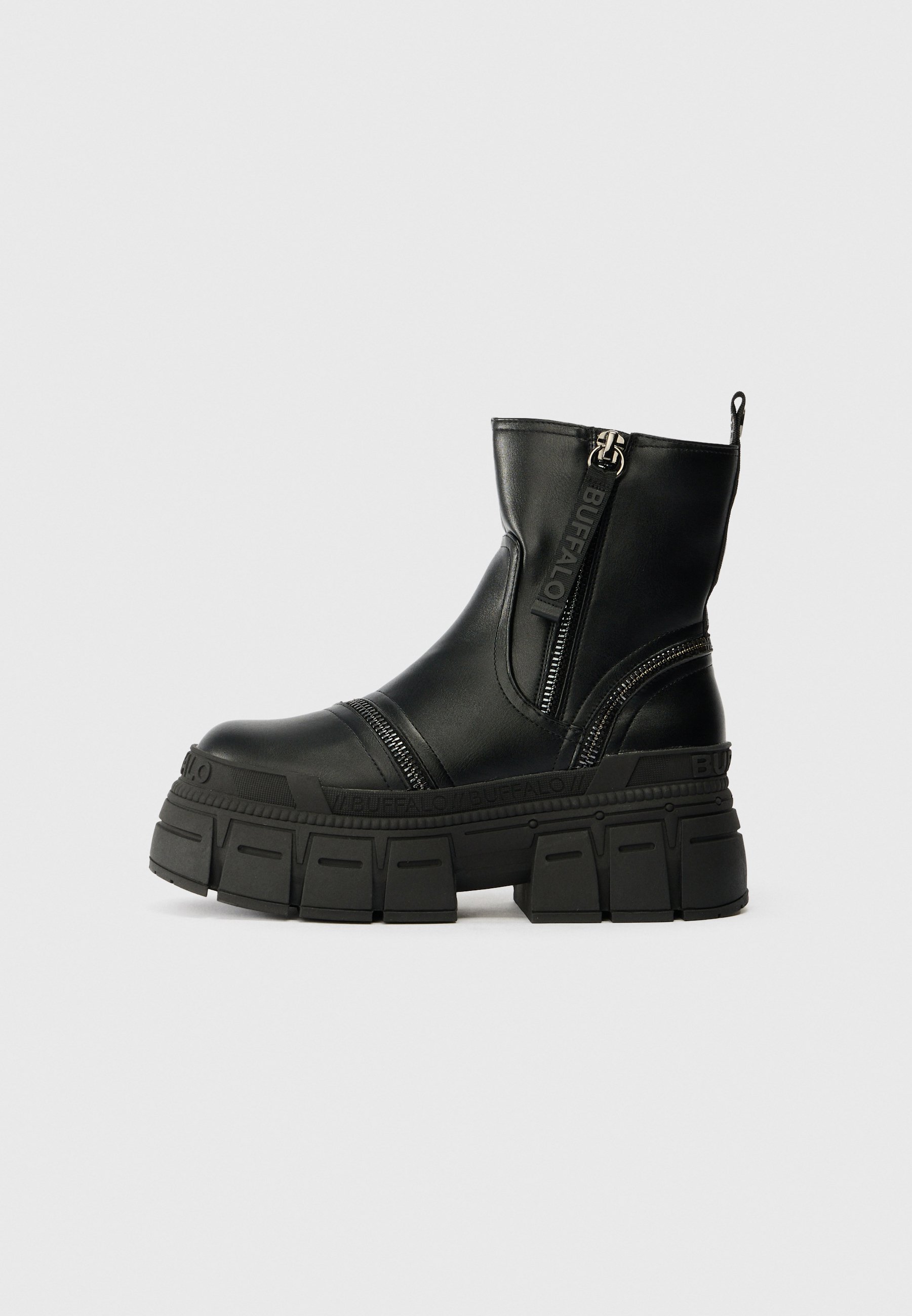 Bottines Buffalo Gospher Hike Mid Pad Pour Femme - Similicuir Noir, Semelle épaisse, Confort Mousse Mémoire - Taille 36 à 40 - 10