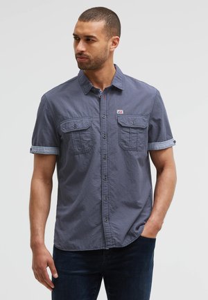 Camp David, CAMP DAVID FEIN GESTREIFTES KURZARMHEMD MIT KLAPPENTASCHEN - Hemd - blue navy
