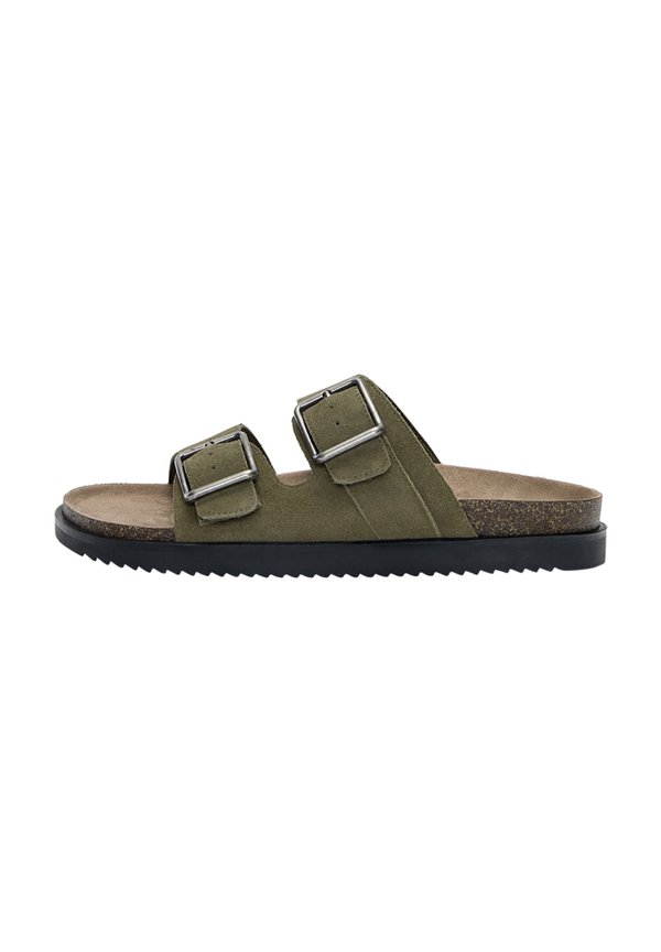 Pantolette flach - khaki