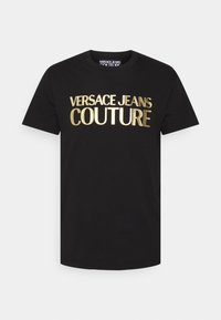 T-shirt estampada - black/gold