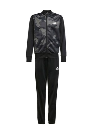 SEASONAL ESSENTIAL CAMOUFLAGE TRICOT 3-STRIPES ALL OVER PRINTED  - Tracksuit bottoms - black white