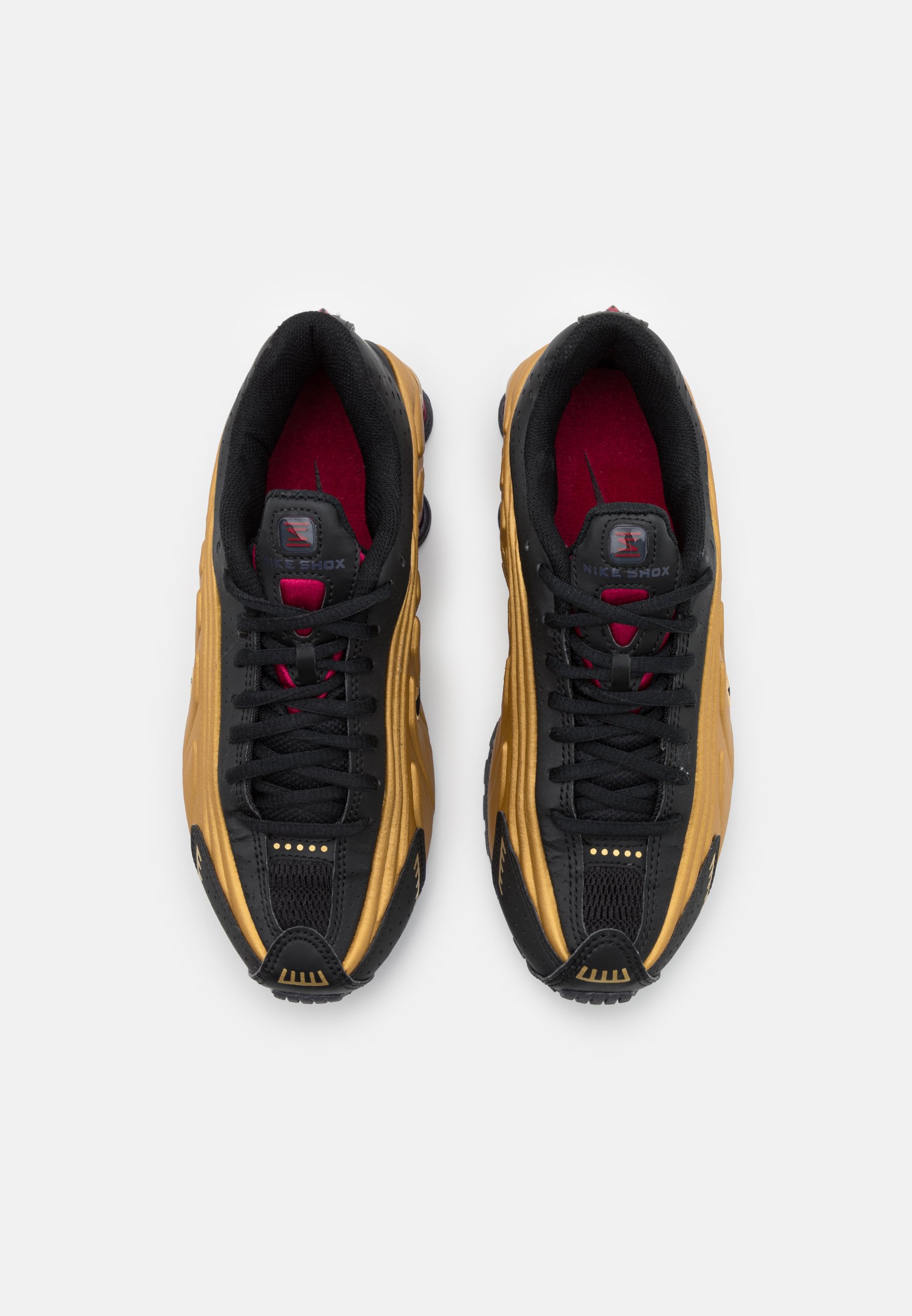 Nike Sportswear SHOX R4 - Sneakers basse - black/metallic gold/noble  red/nero - Zalando.it