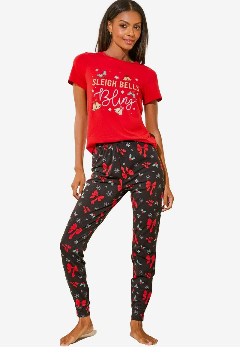 Lipsy REGULAR FIT - CHRISTMAS SET - Pižama - red sleigh bells