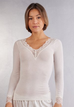 Intimissimi V-NECK ULTRALIGHT - Langærmet T-shirt - elfenbein natural vanilla