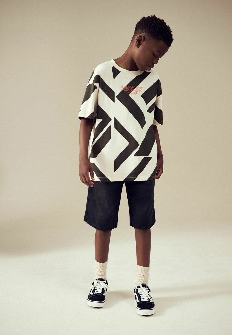 Next - Print T-shirt - ecru charcoal, Enlarge