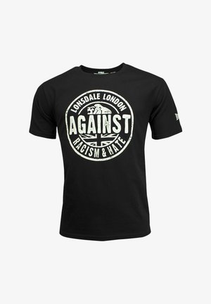 LONSDALE UNISEX T-SHIRT NORMALE PASSFORM AGAINST RACISM - Nyomott mintás póló - black
