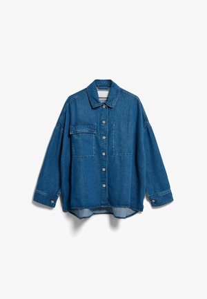 ARMEDANGELS, OVERSIZED DENIM - Button-down blouse - bright blue
