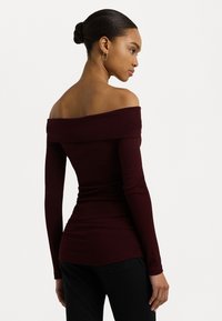 Lauren Ralph Lauren COTTON BLEND OFF THE SHOULDER TOP - Top dugih rukava - pinot noir