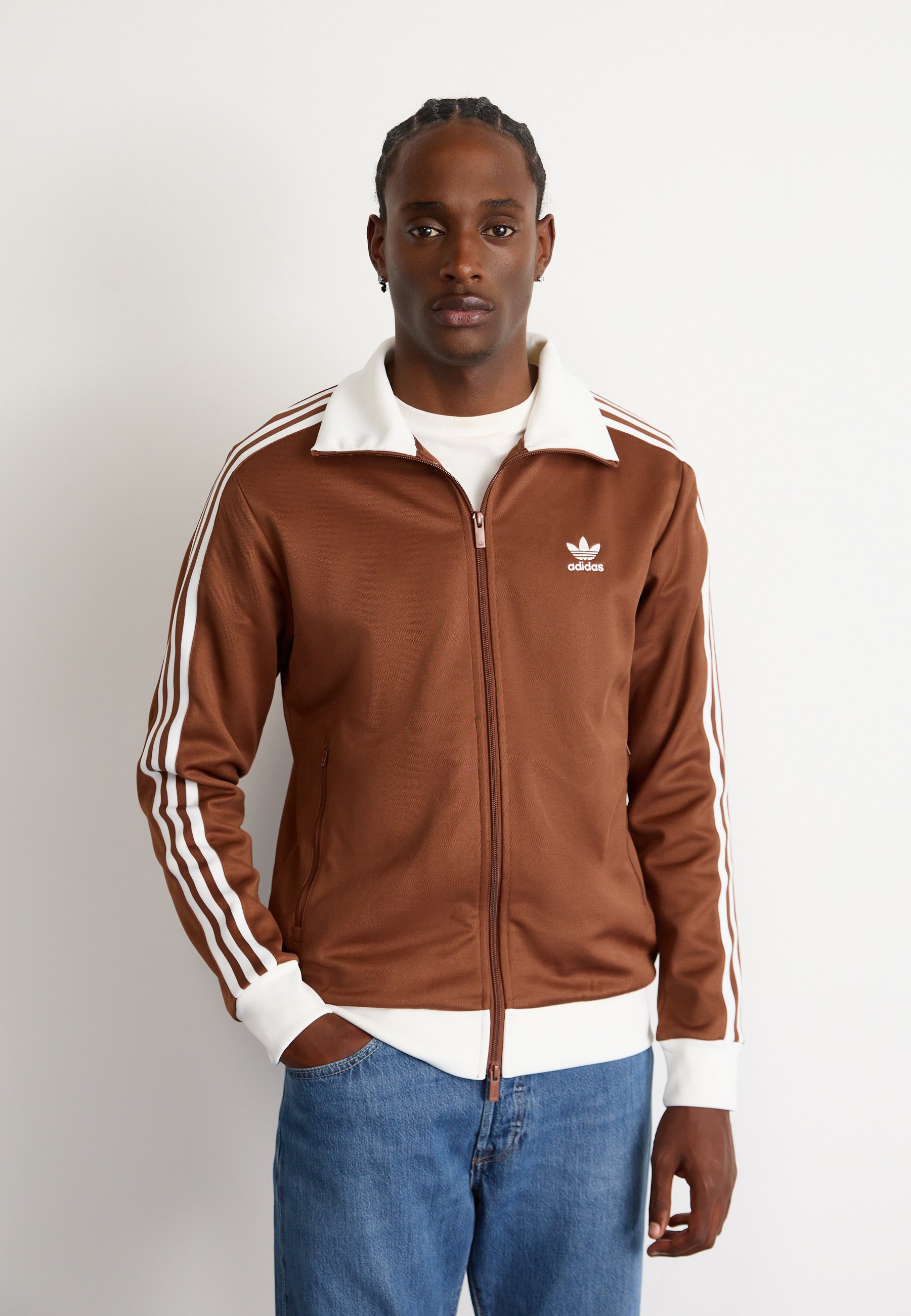adidas Originals CLASSIC - Zip-up sweatshirt - preloved brown 