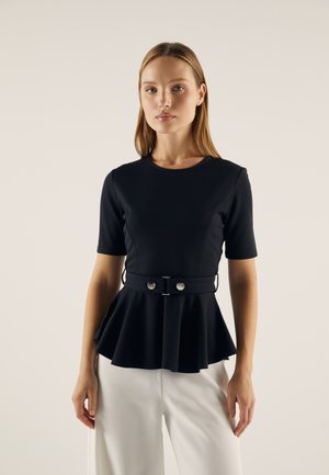 SHORT SLEEVED TOP  - Jednoduché tričko - black