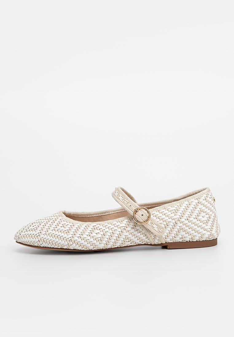 Dune London Ballerina’s met enkelbandjes beige