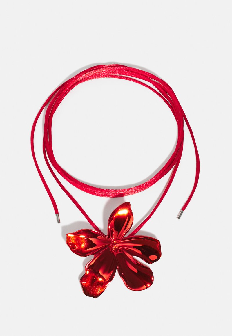 HUGO KREIT FLORAL LACET - Náhrdelník - red