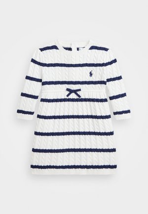 Polo Ralph Lauren STRIPED CABLE KNIT COTTON SWEATER DRESS - Jumper dress - stripe