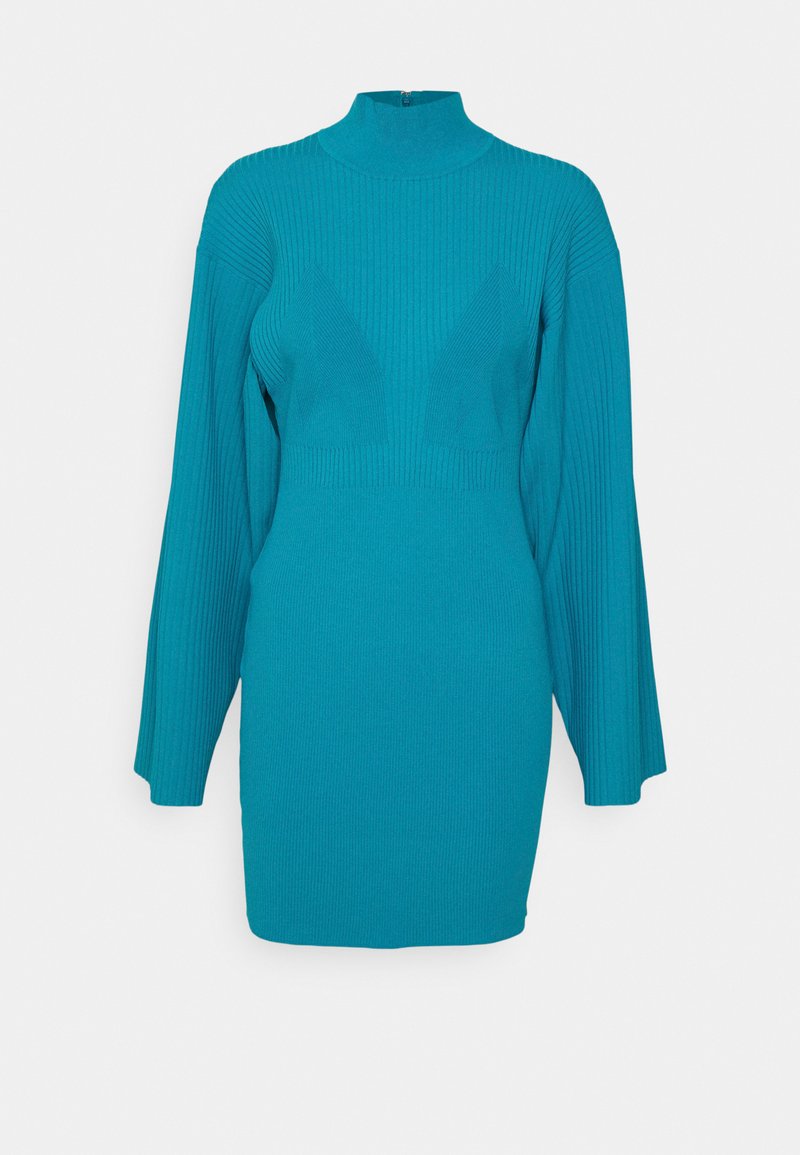 Hervé Léger Gebreide jurk petrol