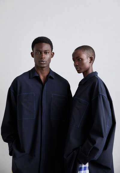 Sunnei MEGA OVER SHIRT UNISEX - Chemisier - dark blue